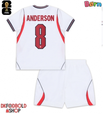 England Elliot Anderson #8 Hjemmebanesæt Børn VM 2026 Kort ærmer (+ korte bukser)